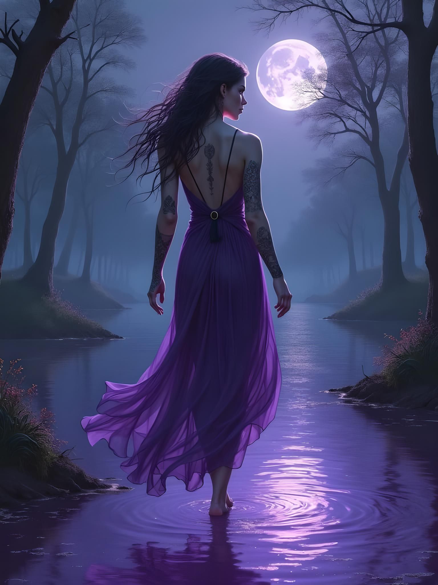 Tattooed Woman by Purple Lake: Luis Royo Style