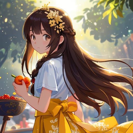 Thai Girl Strolls Through Vibrant Bangkok Floating Market