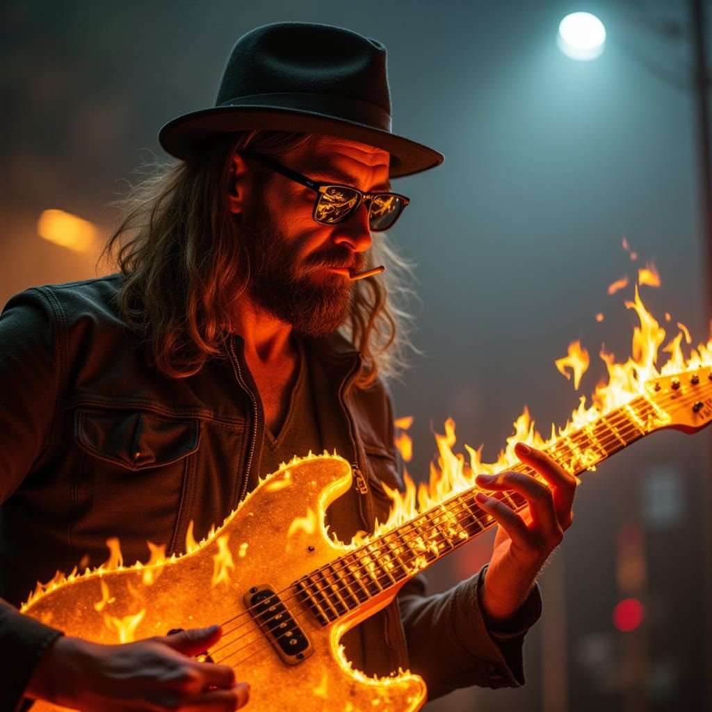 Rockstar with Wildfire Guitar