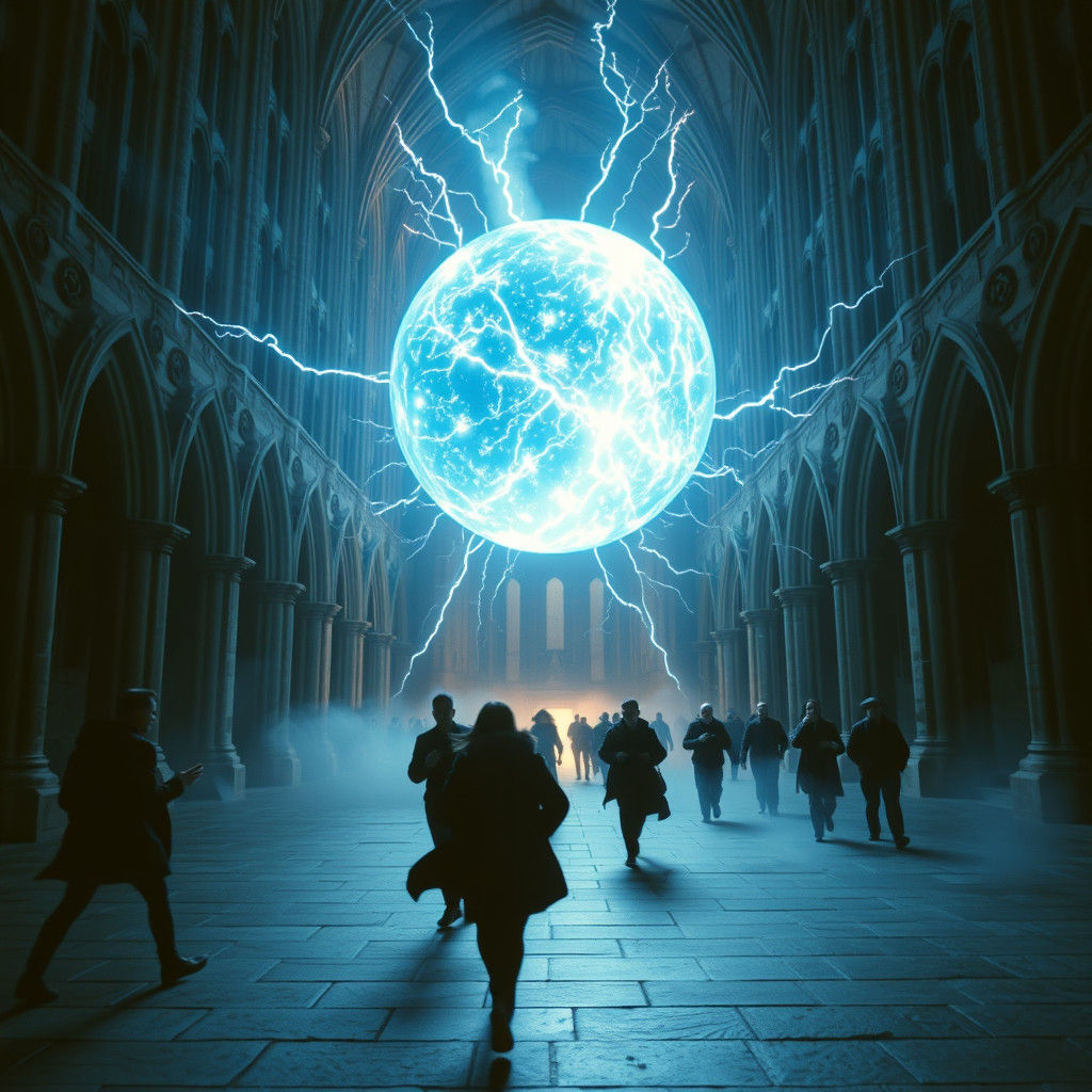 Electric Blue Orb Dominates Durham Cathedral