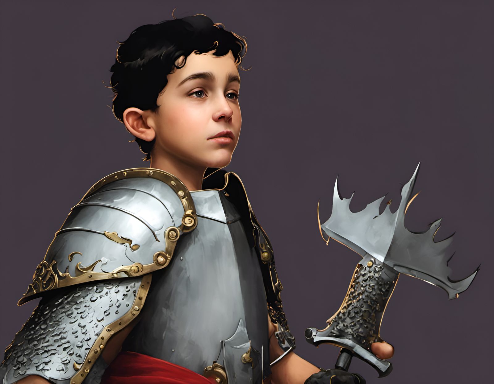 AI Generated Image of a Young Knight