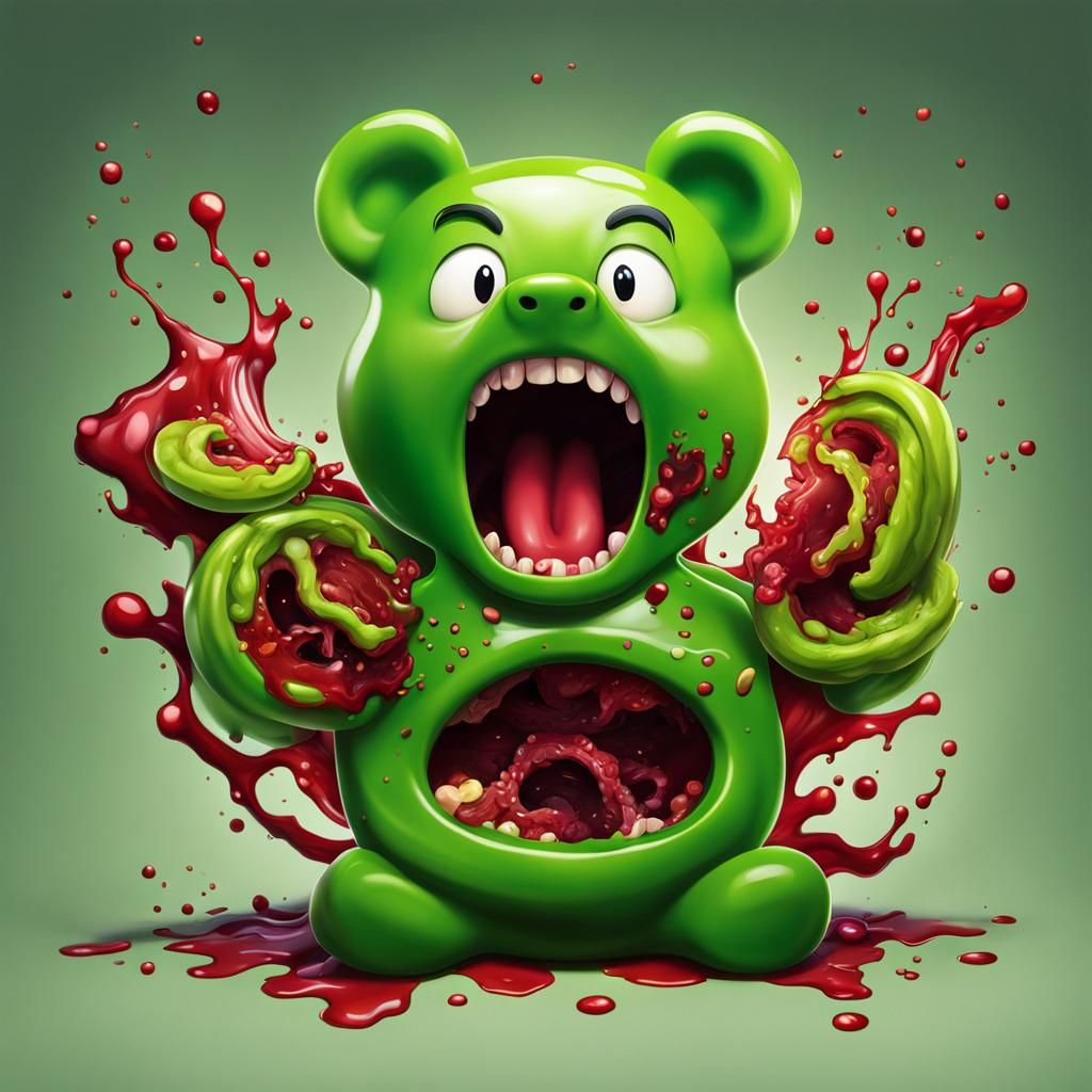 Cartoon Gummy Bear Gore: A Toxic Masterpiece