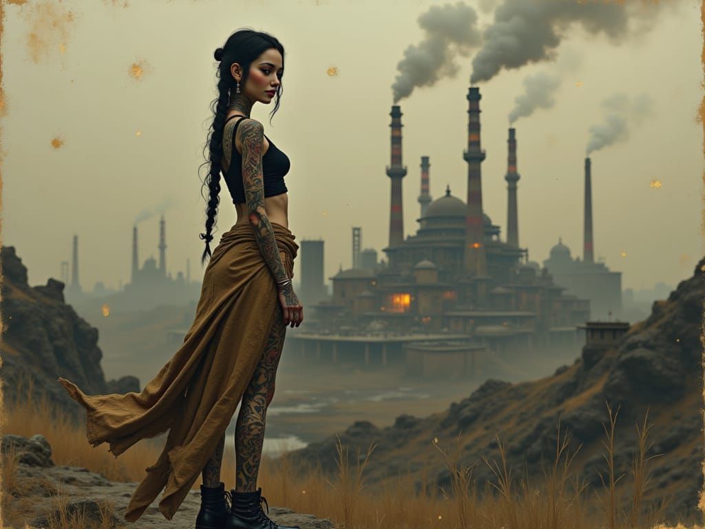 Ethereal Surrealist Goddess in Tattered Splendor