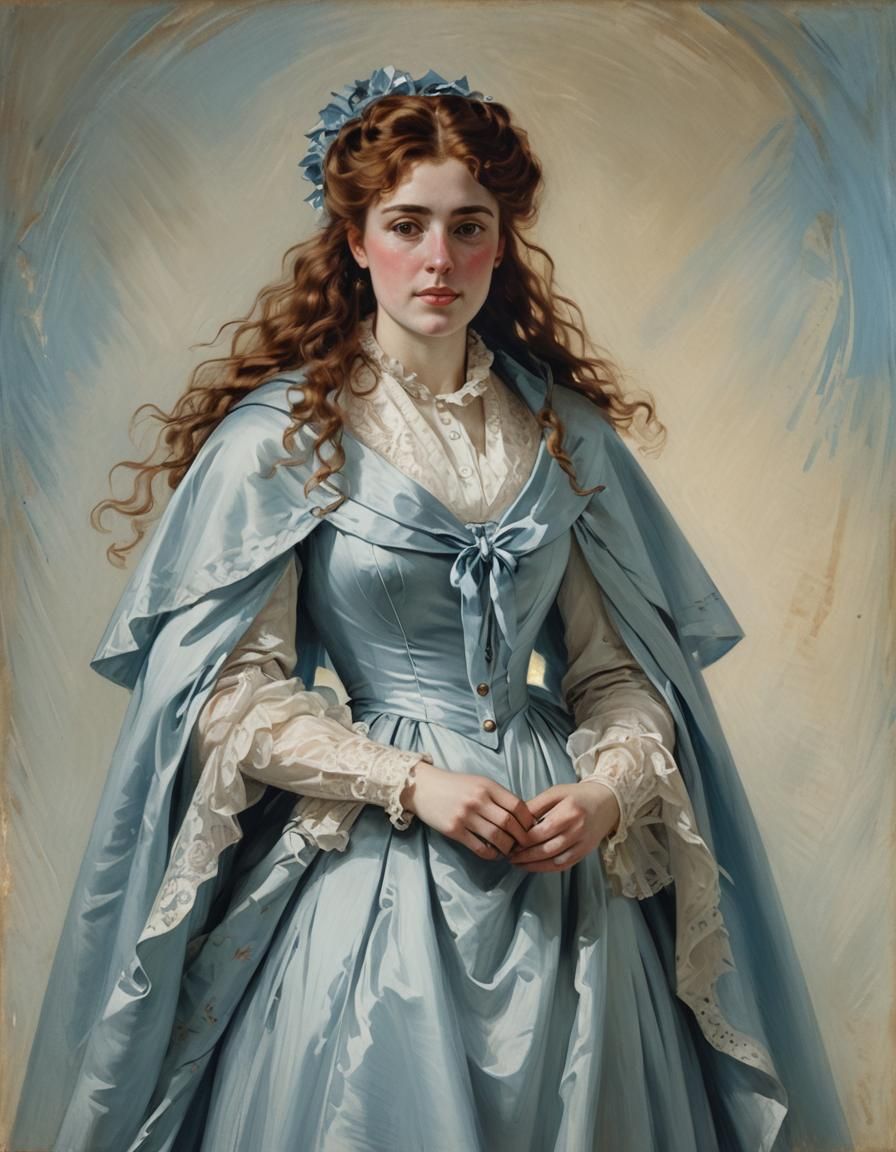 Victorian Woman Portrait in Oil Paint Style