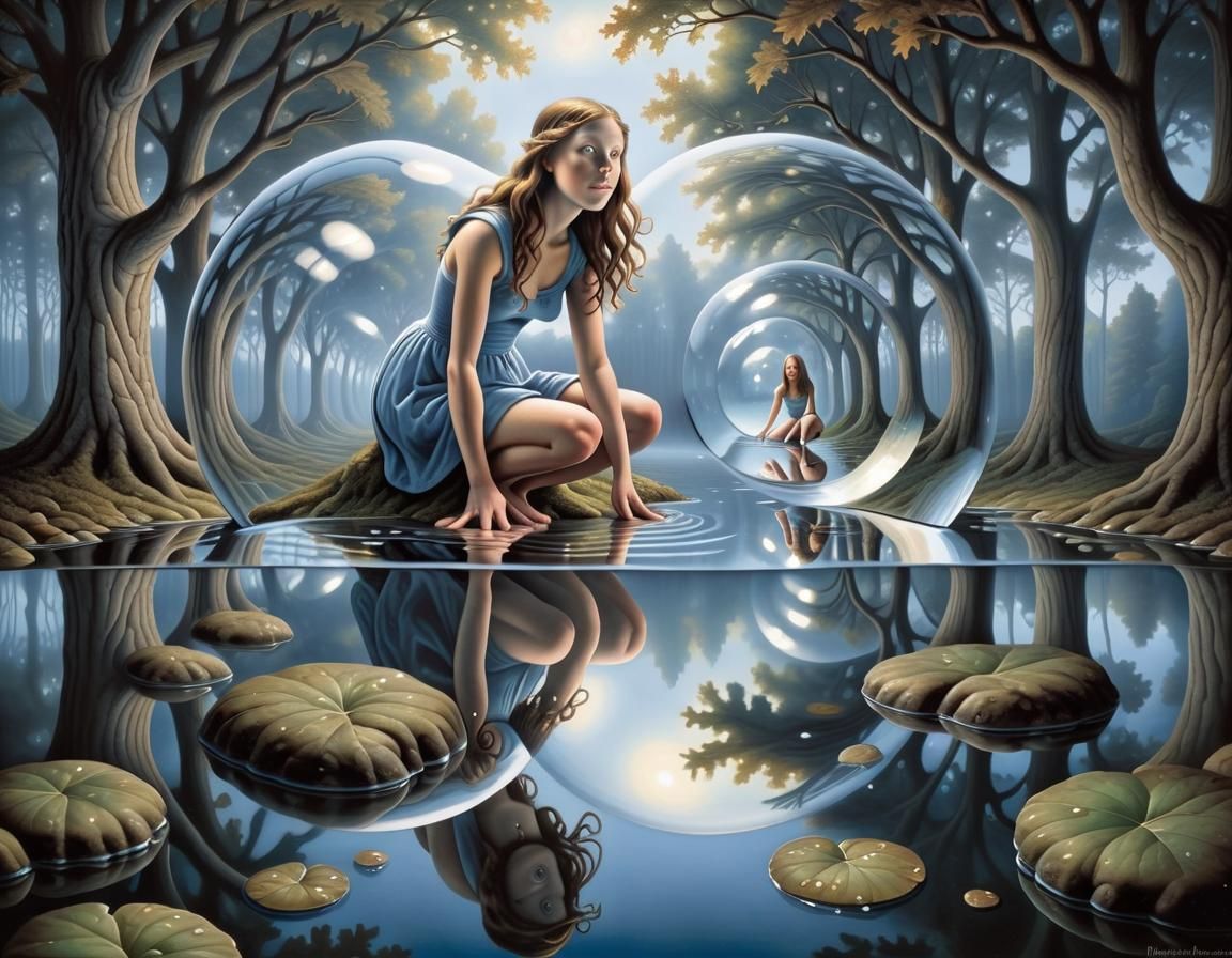 Translucent Water Sprite Optical Illusion in Fantasy Art