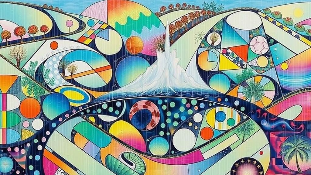 Dreamlike Garden in Surreal Psychedelic Style