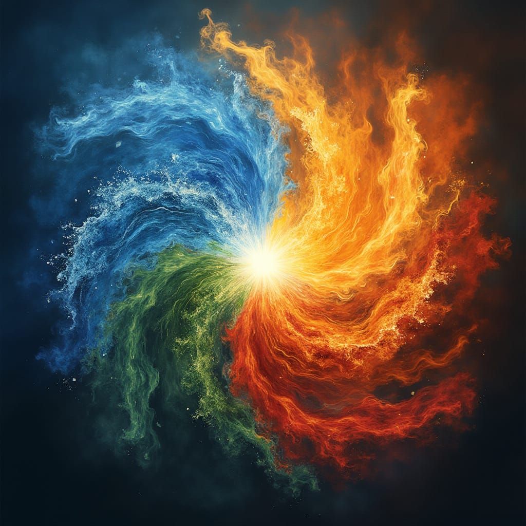 Four Elements Converge Into Quintessence