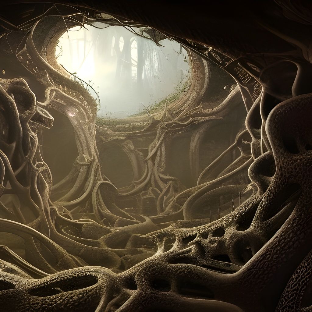 Mysterious Zergling Tomb: Psychedelic Digital Painting