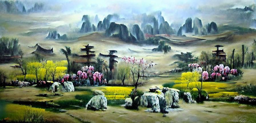 Springtime in Traditional Chinese Landscape Painting