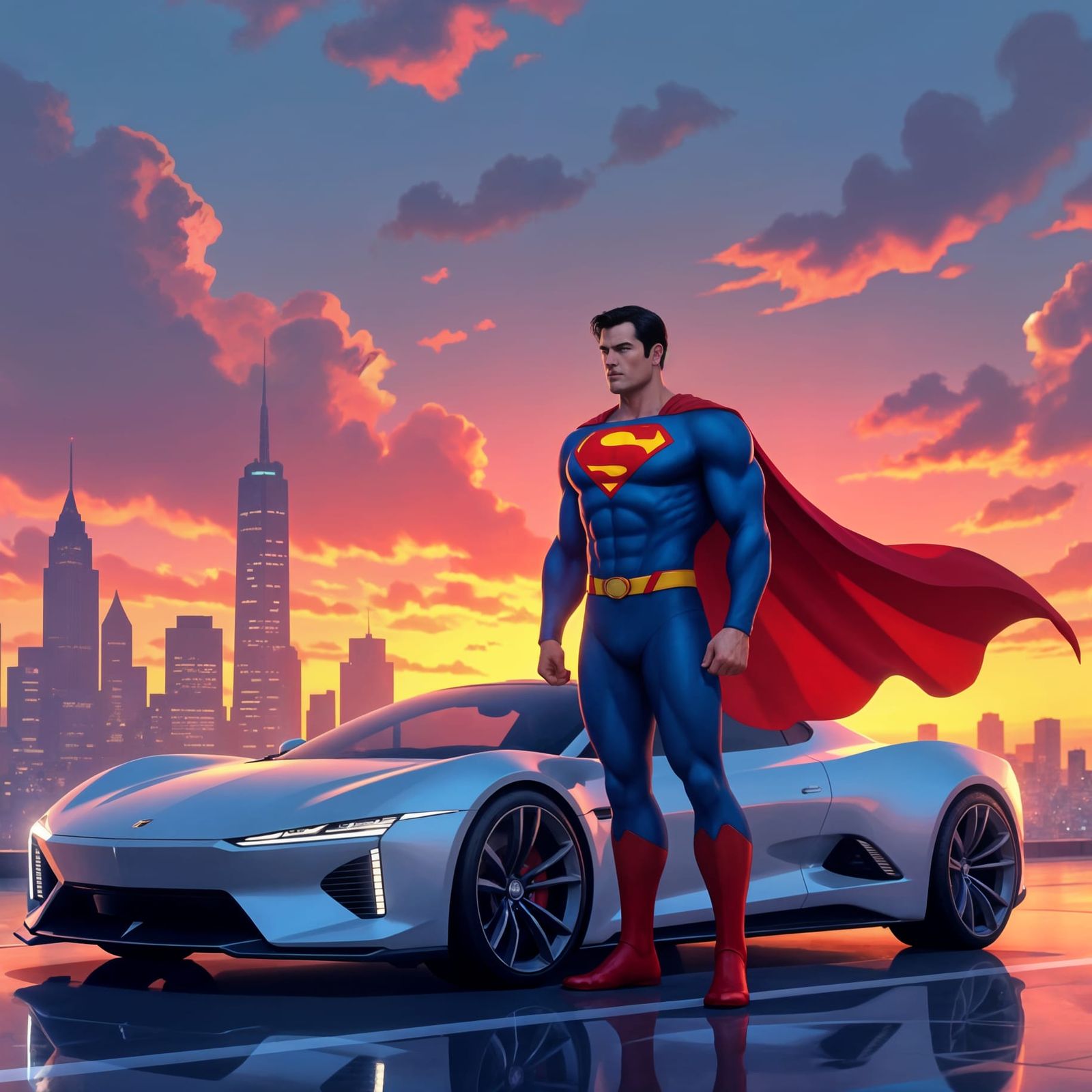 Superman Themed Sedan Custom Car