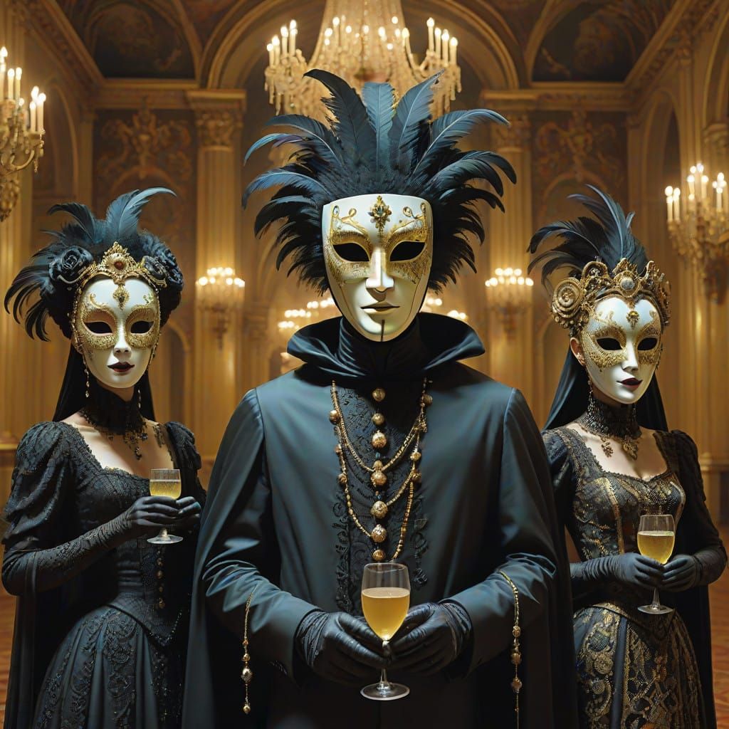 Majestic Masquerade: Grand Ballroom Revelry in a Fantastical...