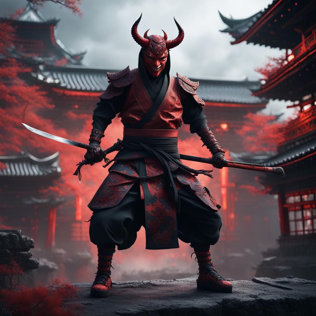 Devil Ninja in Detailed Matte Painting