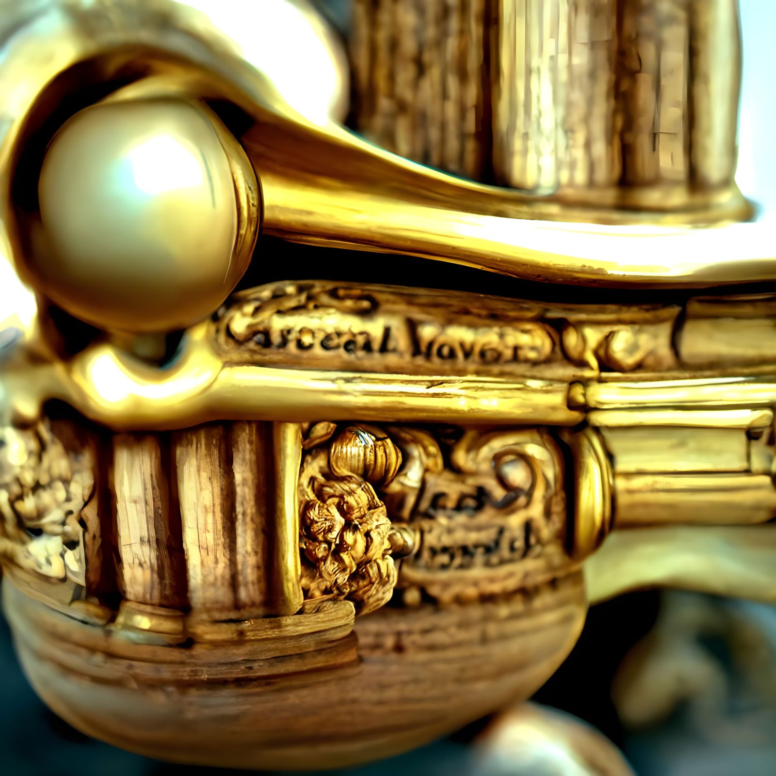 Ornate Auctioneer's Gavel in Rococo Style