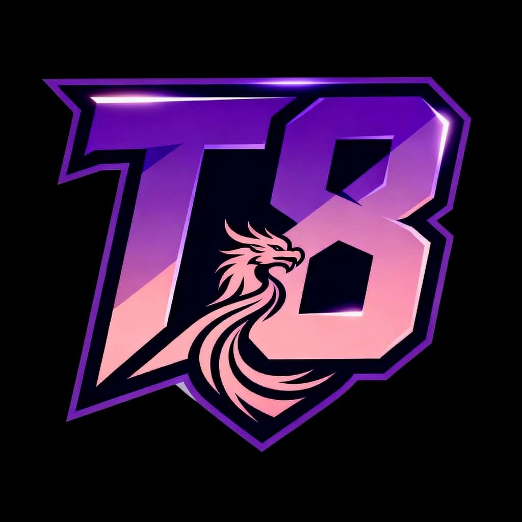 Esport Team T8 Purple & Rose Logo Design