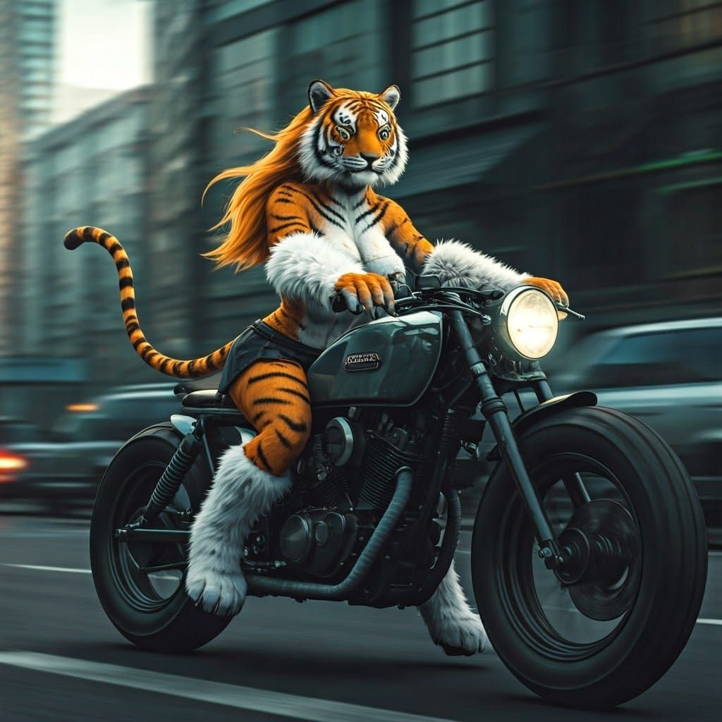 Epic Tiger Goddess Rides City Streets in a Cinematic Film St...