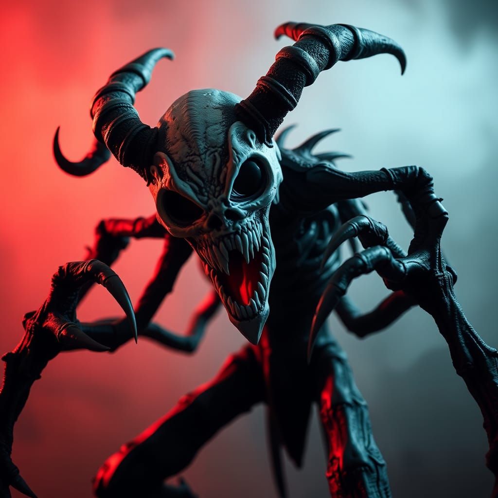 Scream Mask Demon with Many Limbs