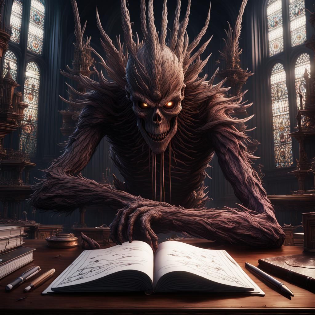 Detailed Death Note Matte Painting in 8K