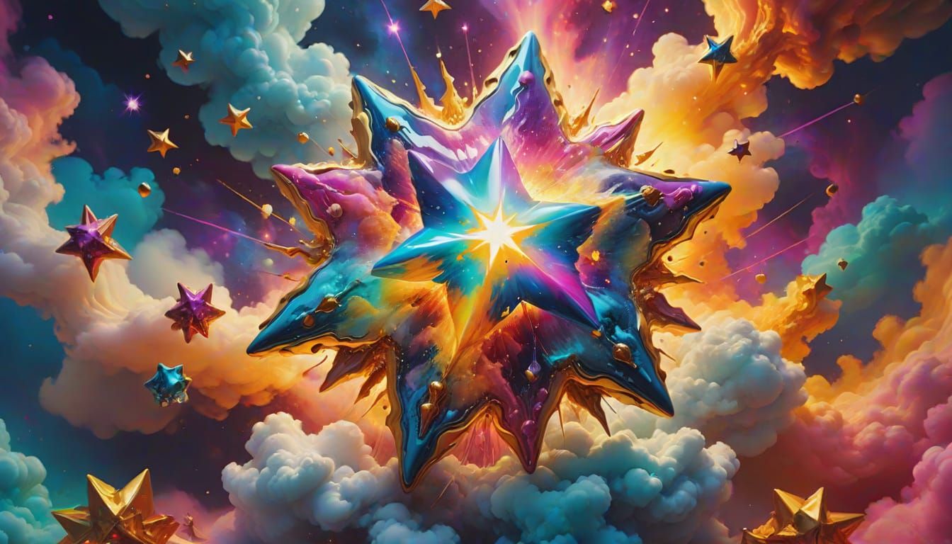 Surreal Star Surrounded by Magnetic Nebulae