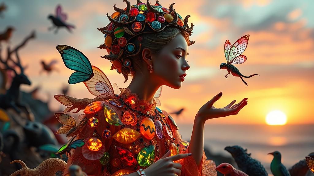 Enameled Glass Figurines in Surreal Bio Art Scene