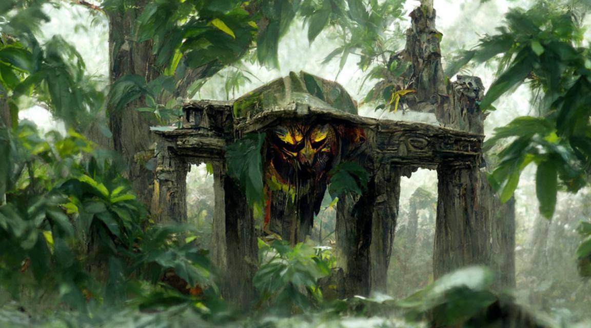 Sinister Jungle Temple by Digital Artist