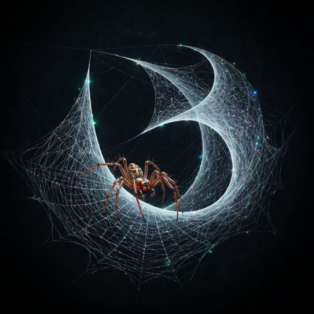 Spider Weaves Ethereal Sculptures from Shimmering Silk