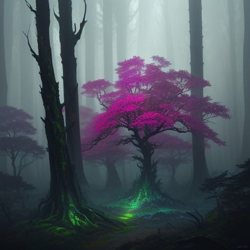 Surreal Fractals Unveil Primeval Forest Secrets in Hyperreal...