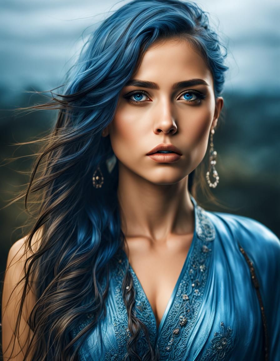 Sad Water Girl in Hyperrealistic Style