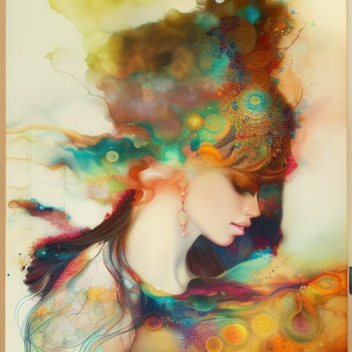 Cosmic Seamstress Weaving the Universe in Orphism Style