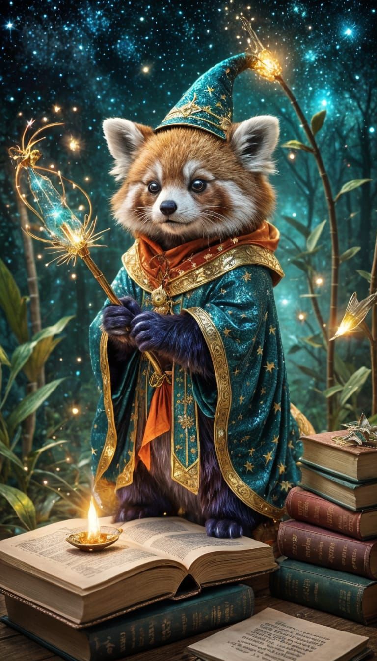 Red panda wizard