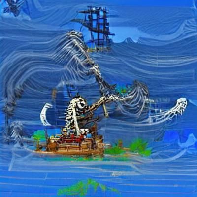 Haunted Pirate Ship on Stormy Seas