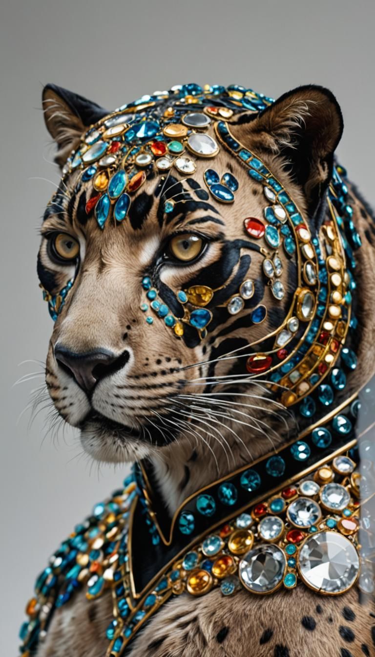 BLACK,HIGHLY GLOOSED,SHINY,PORCELAIN,GLASS,LUXERY PANTHER,BEAUTIFULLY ADORNED