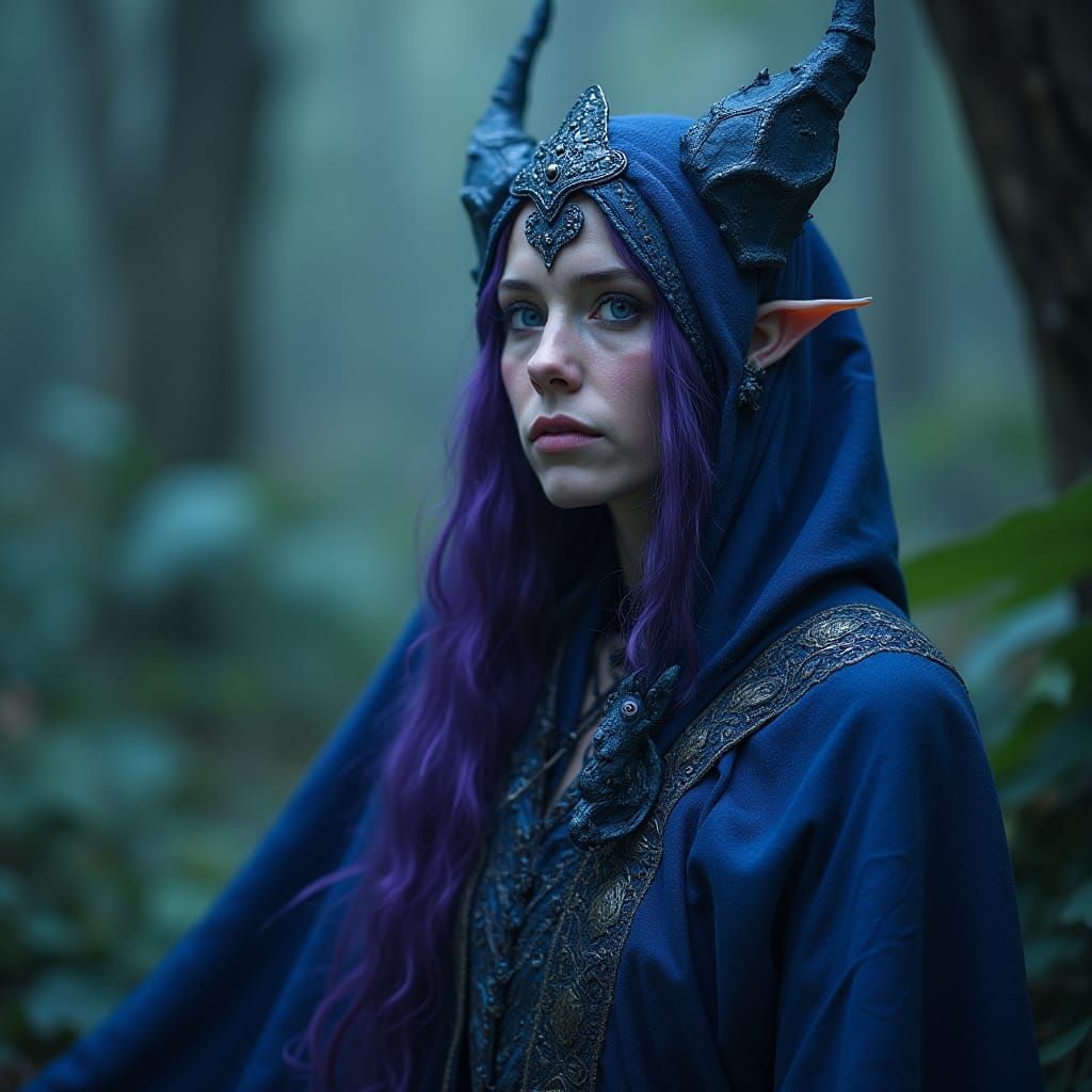 Deborah Ann Woll as Tiefling Druid in Cinematic Style