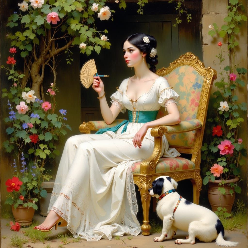 Sad Lady in French Garden, 1831