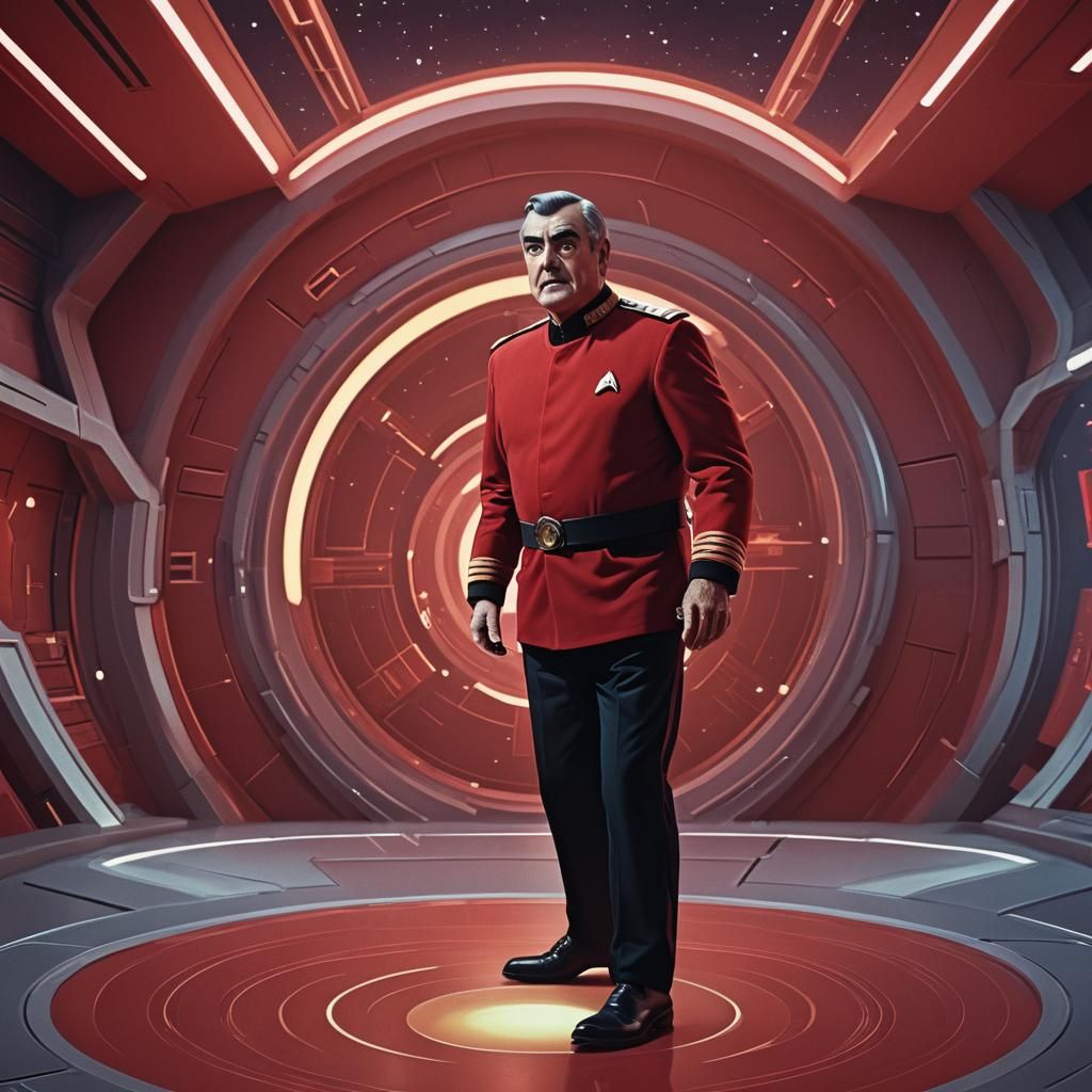 James Doohan Teleporting: Pixar-Style 3D Digital Art