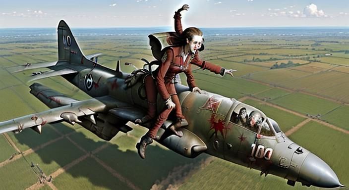 World War II German Airplane in Sky Combat