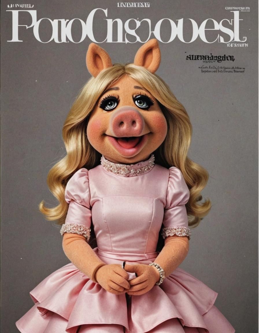 Miss Piggy on Magazine Cover: Vintage Style