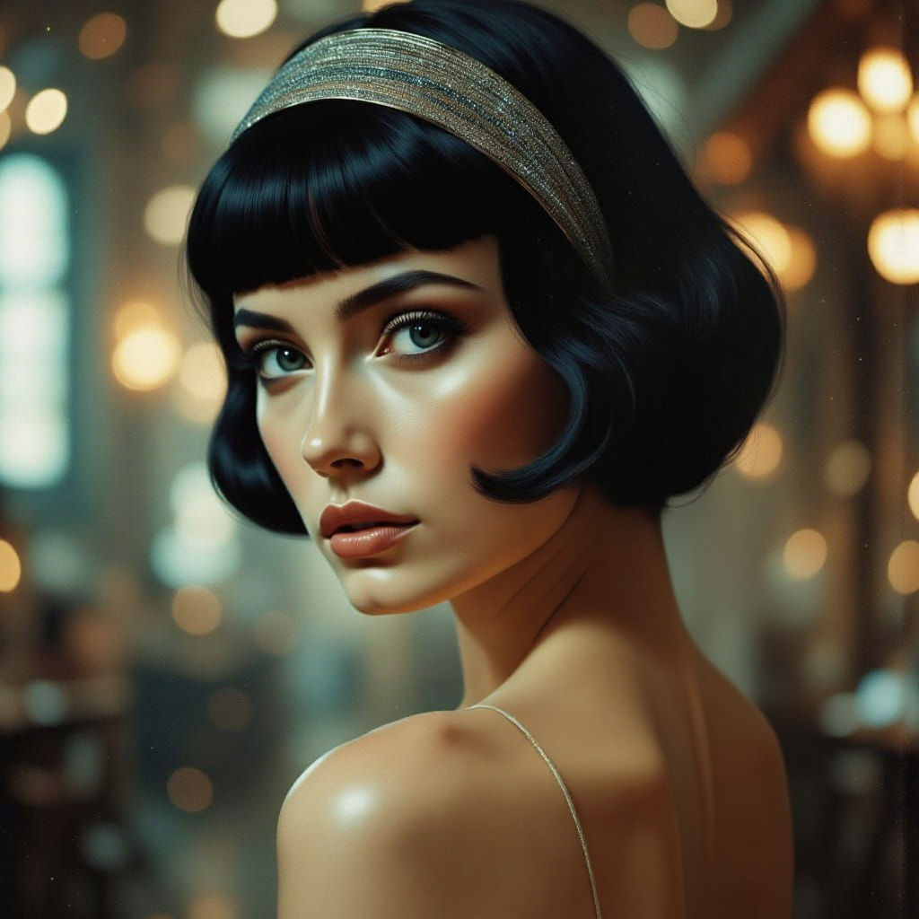 Nostalgic Cabaret Dancer's Double Exposure Portrait