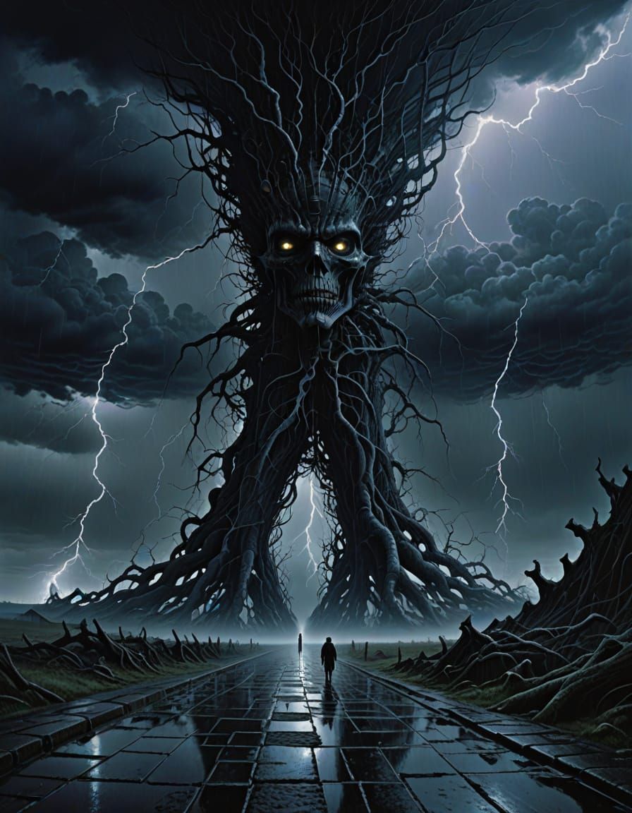 Surreal Lightning Network Illuminates Indigo Night Sky