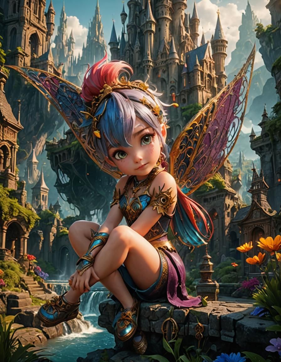 Detailed Fairy Illustration in a Fantasy World