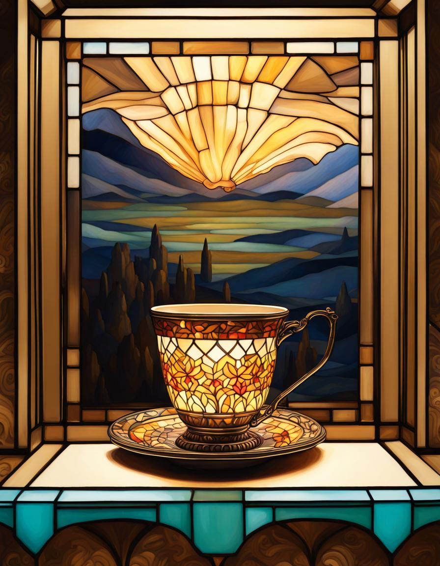 Elegant Art Deco Scene with Golden Ratio and Intricate Detai...