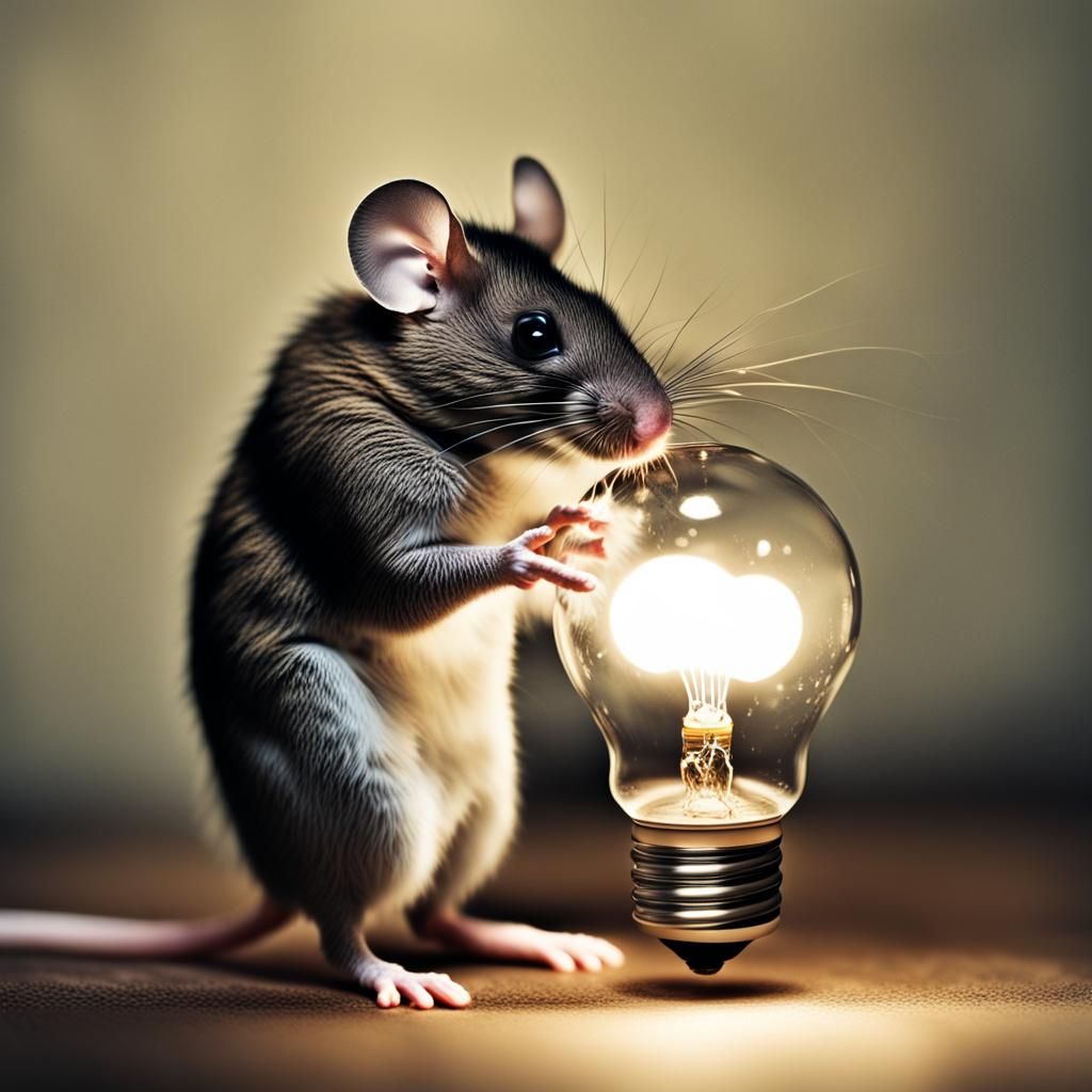 Mouse Carries Light Bulb in Mysterious Moment