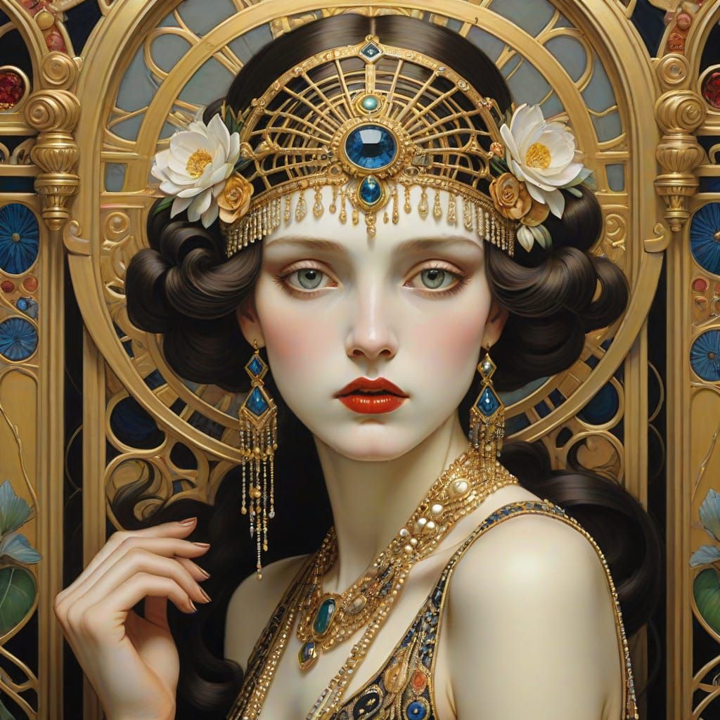 Sorrowful Beauty Trapped in Gilded Luxury