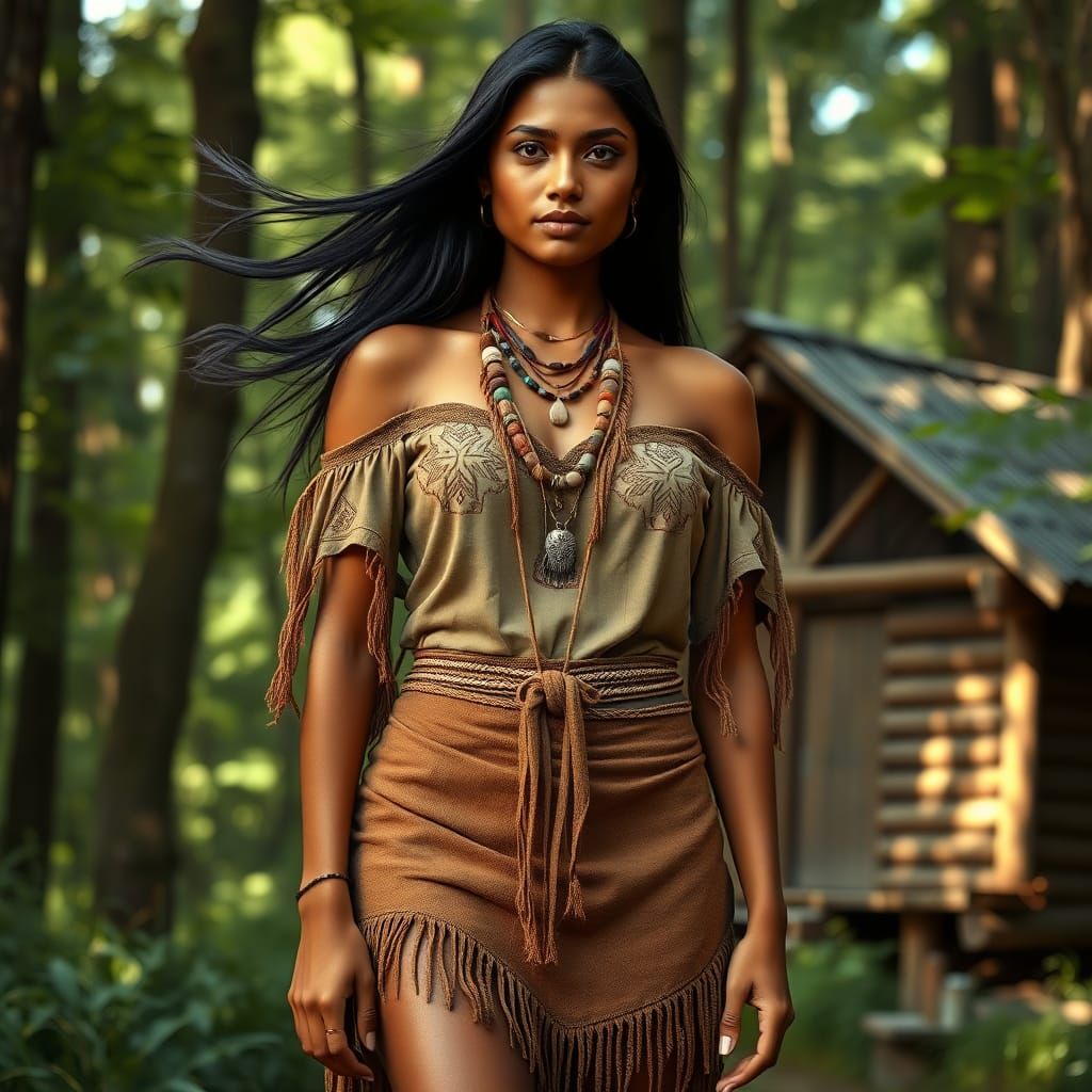 Mizoram Woman Portrait in Bohemian-Tribal Style