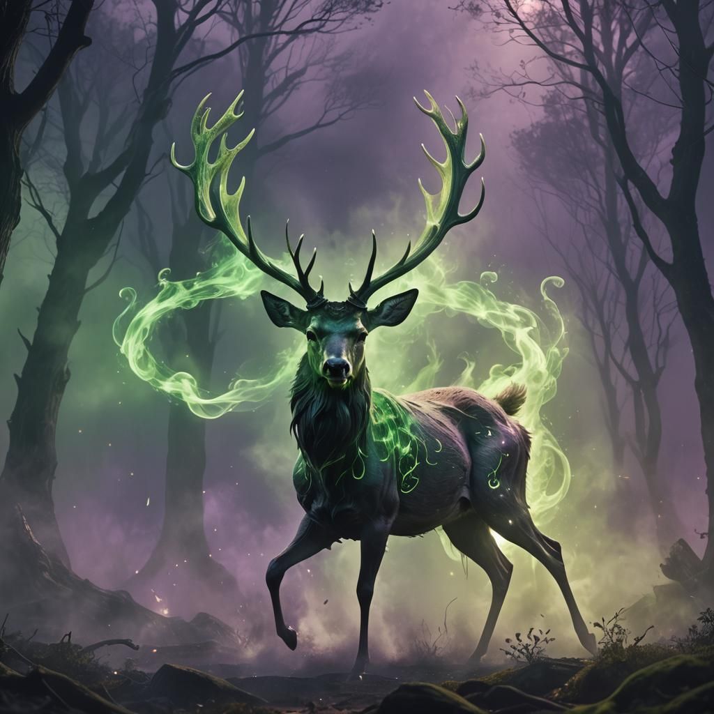Ethereal Deer: A Dark Fantasy Concept Art
