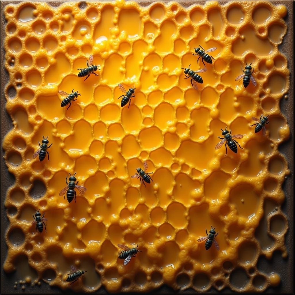 Honeycomb Nectar in Messy Pop Surrealist Style