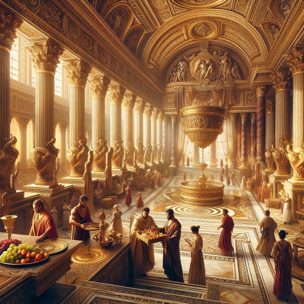 interior to a roman emperors palace