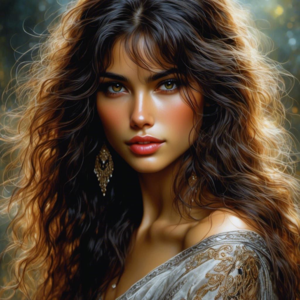 Beautiful Persian Woman in Hyperrealistic Portrait