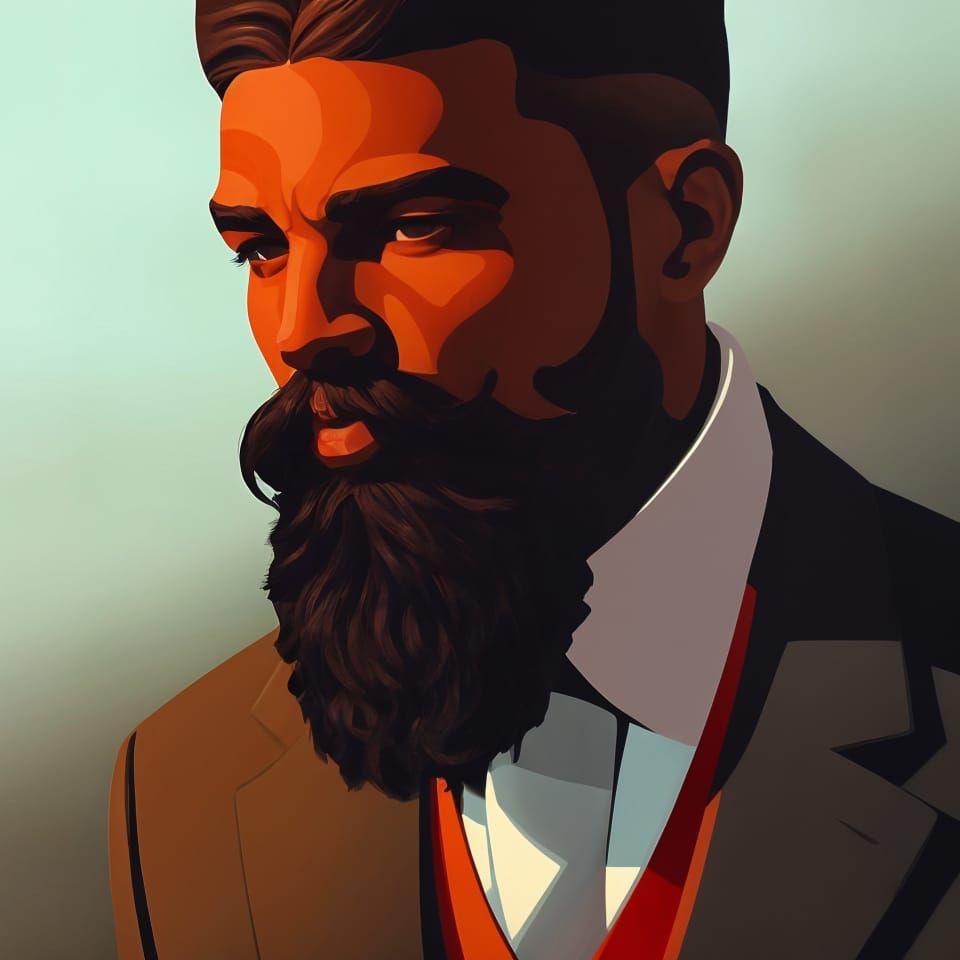 Stylish Mustachioed Gentleman in Dreamy Portrait