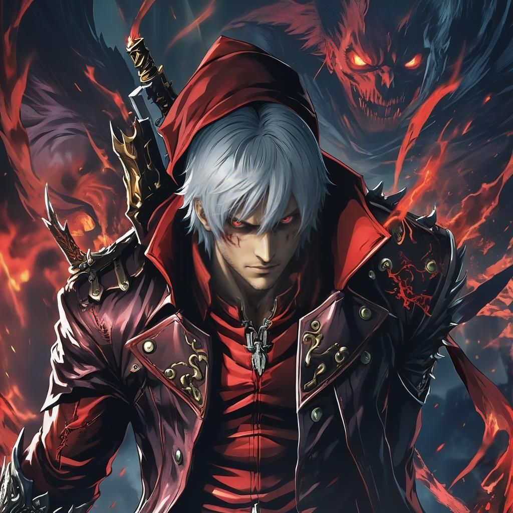 Dante Demon Killer: Cel-Shaded Anime Art