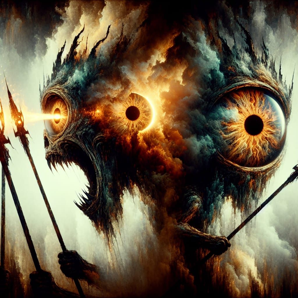 Celtic Battle: Grotesque Cyclops Eye Unleashes Toxic Smoke